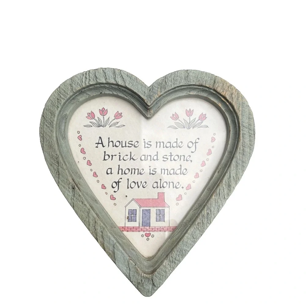 Homco Wall Hanging Hearts 1980 Love Grows Happy Hearts Set Of 2 Cottage Core Vtg